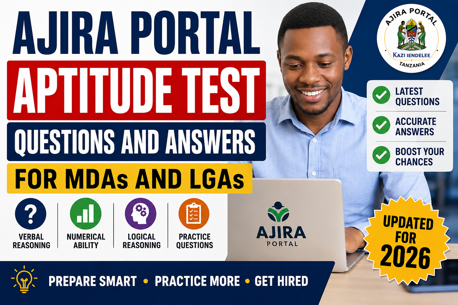 Ajira Portal Aptitude Test Questions and Answers for MDAs and LGAs