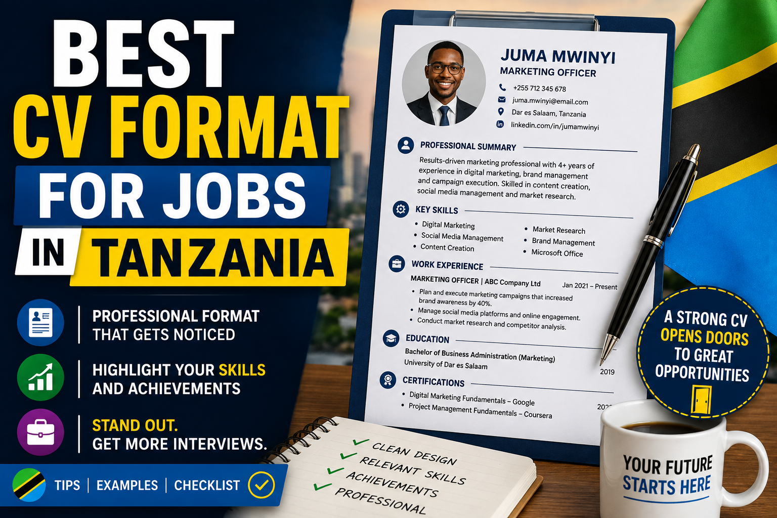 Best CV Format for Jobs in Tanzania